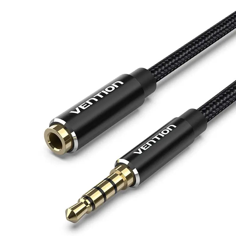 Conectores de la extensión Vention negra: 3,5 mm macho a hembra